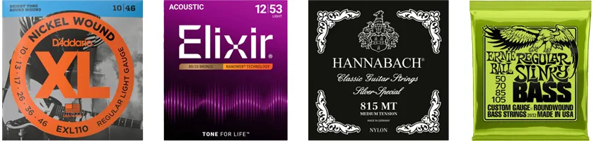 Our favourite guitar strings for each guitar type – electric, acoustic, classical and bass guitar.